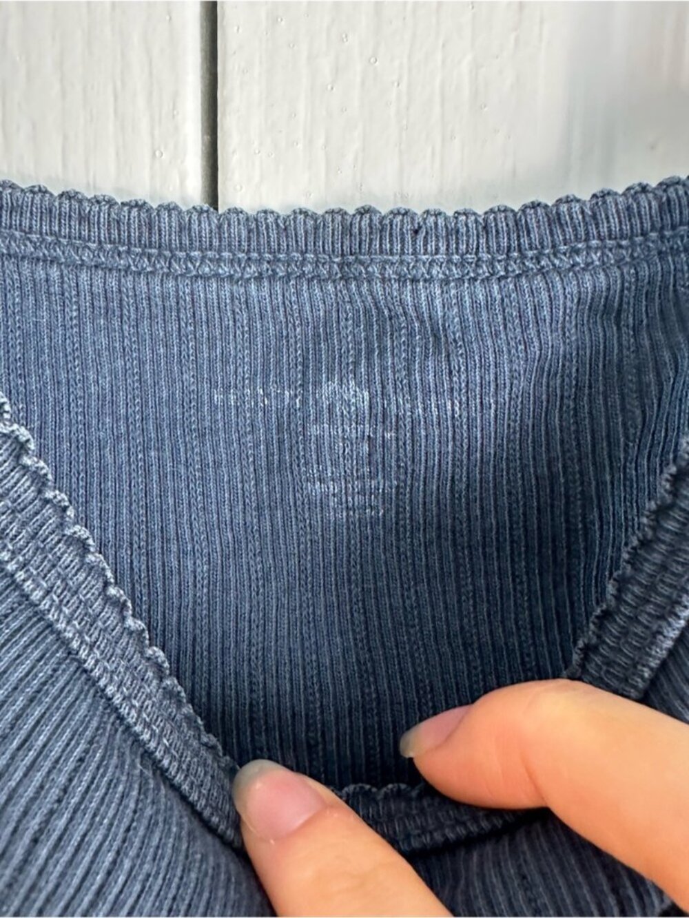 Brandy Melville Belle Fnavy blue ribbed full-Length Cotton Tank Top Navy Blue S - Picture 6 of 6